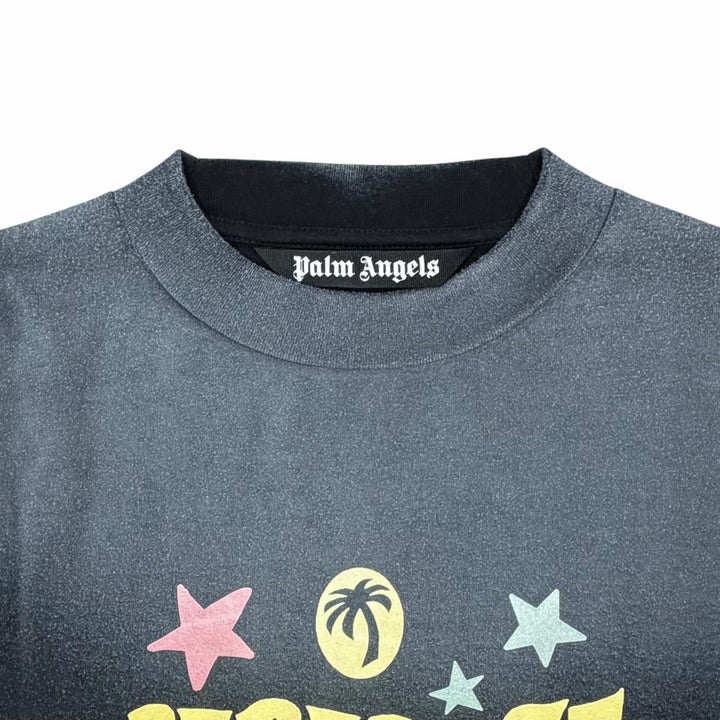 Pristine PALM ANGELS Short sleeve T-shirt PARADISE PALM TEE black cotton mens L