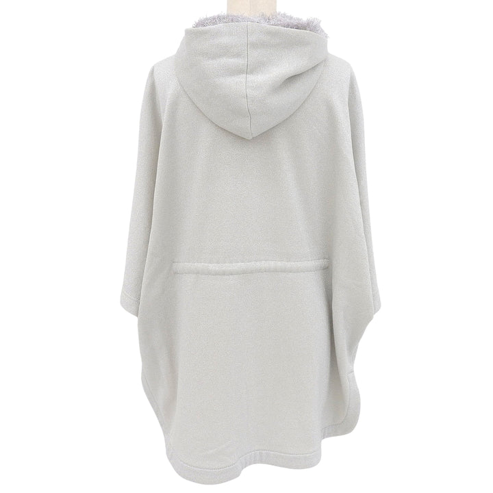 Excellent MORABITO hoodie Leather patch hooded drawstring glitter zip-up 38