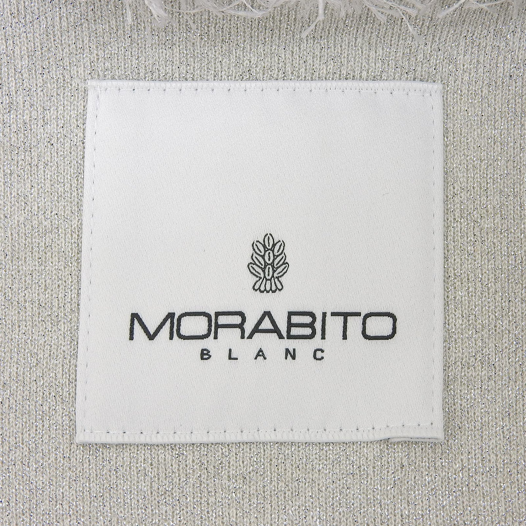 Excellent MORABITO hoodie Leather patch hooded drawstring glitter zip-up 38