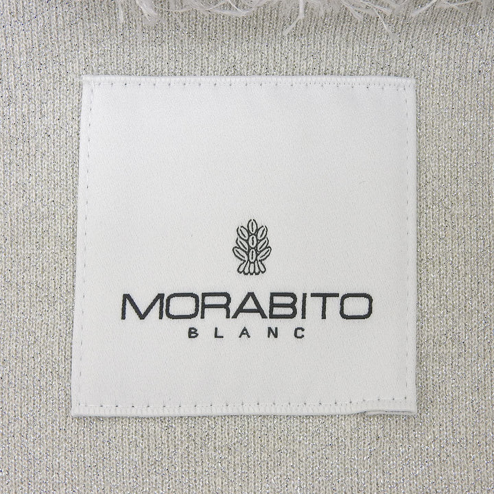 Excellent MORABITO hoodie Leather patch hooded drawstring glitter zip-up 38