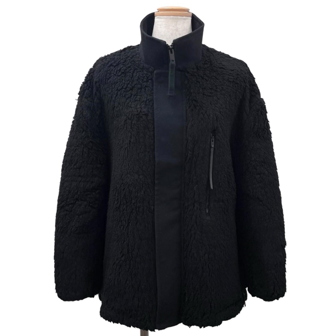 Excellent THE RERACS Jacket Stand-collar boa blouson black cellulose Women 36