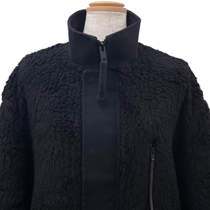 Excellent THE RERACS Jacket Stand-collar boa blouson black cellulose Women 36