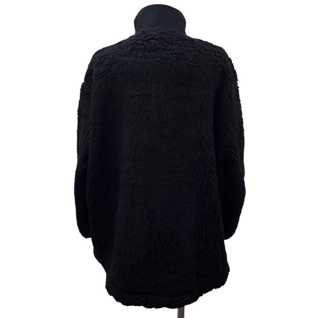 Excellent THE RERACS Jacket Stand-collar boa blouson black cellulose Women 36