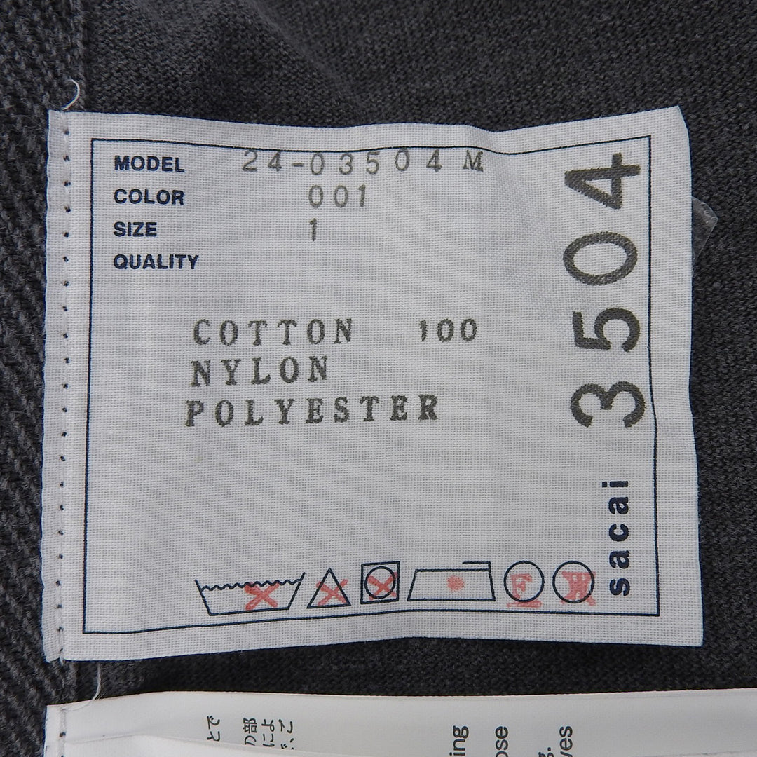 Excellent Sacai Short sleeve T-shirt Charcoal gray cotton mens 1 24-03504