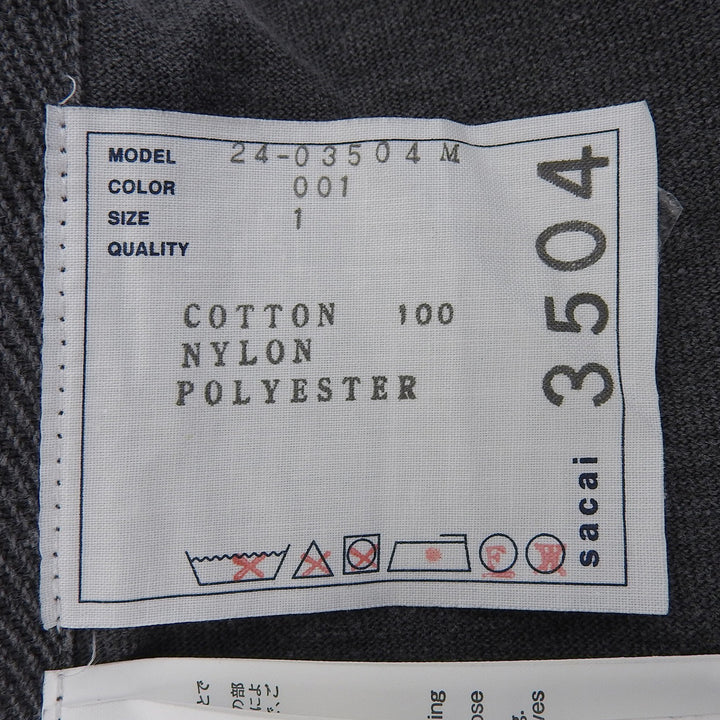 Excellent Sacai Short sleeve T-shirt Charcoal gray cotton mens 1 24-03504