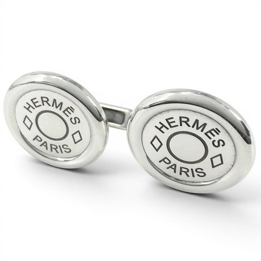 Great HERMES Cufflinks cufflinks Serie round Silver SV925 mens