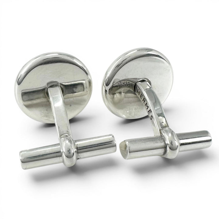 Great HERMES Cufflinks cufflinks Serie round Silver SV925 mens
