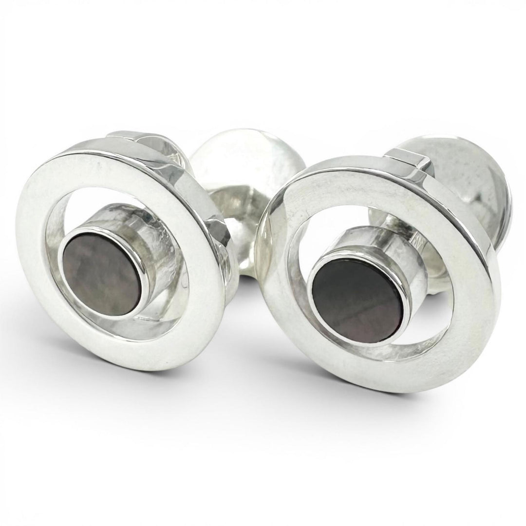 Great HERMES Cufflinks cufflinks round Silver SV925 mens