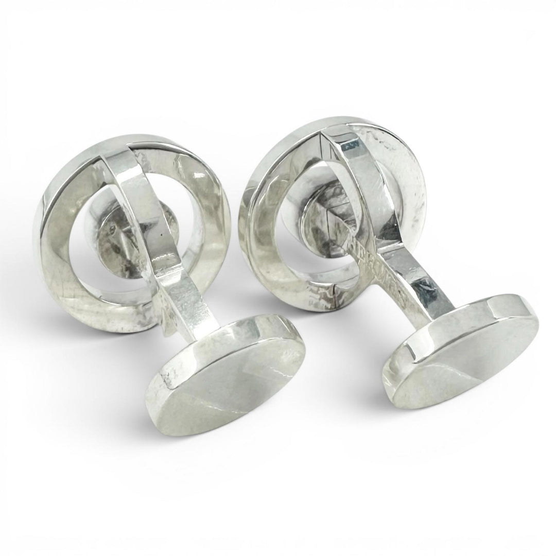 Great HERMES Cufflinks cufflinks round Silver SV925 mens