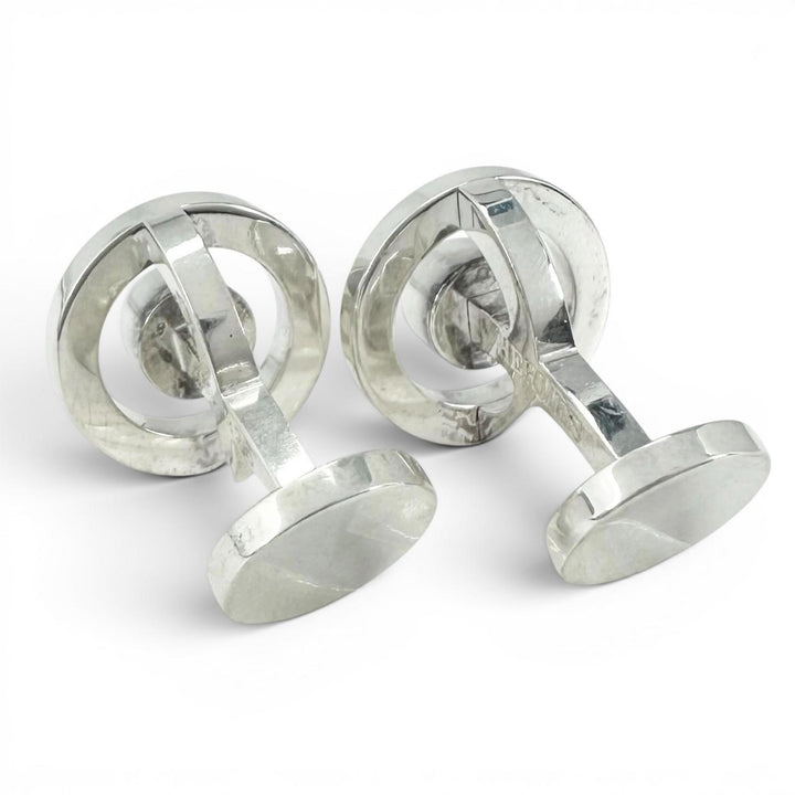 Great HERMES Cufflinks cufflinks round Silver SV925 mens
