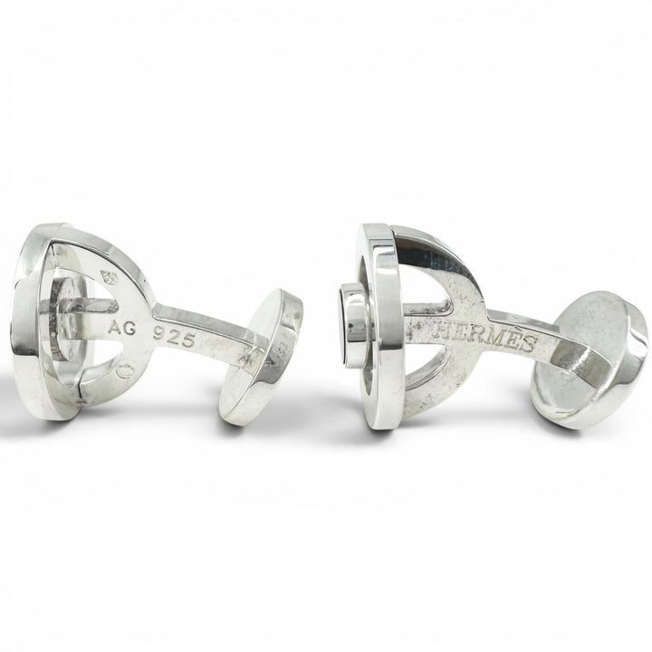 Great HERMES Cufflinks cufflinks round Silver SV925 mens