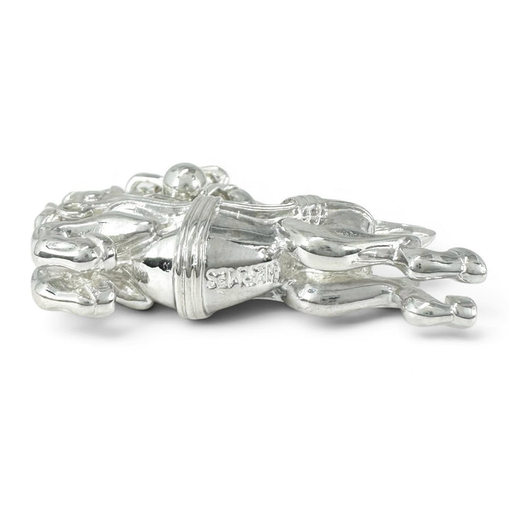 Excellent HERMES Bag charm Shuval Horse Keychain Silver SV925 Women