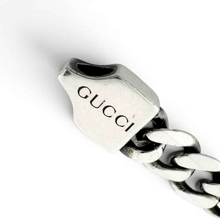 Great GUCCI bracelet Interlocking G Current product Chain Silver AG925 Women 17