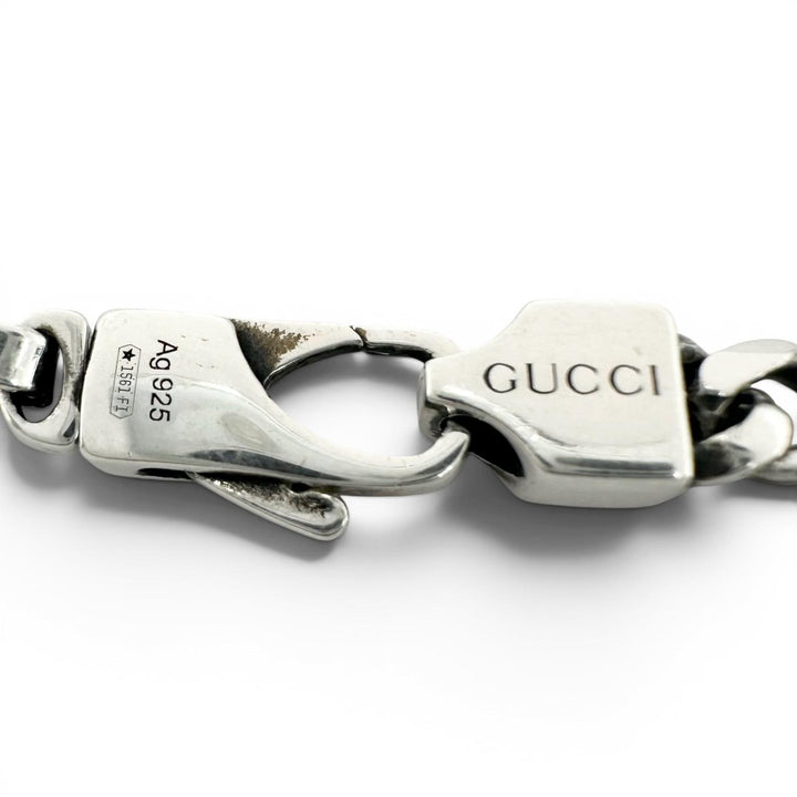 Great GUCCI bracelet Interlocking G Current product Chain Silver AG925 Women 17