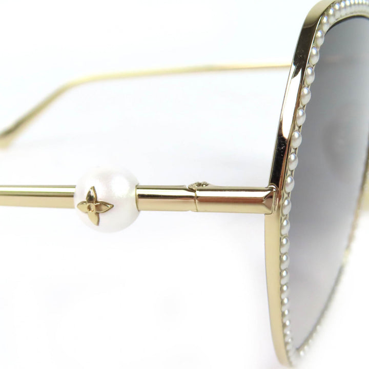 Great LOUIS VUITTON sunglasses LV Pearl gold Women Z2016U 948