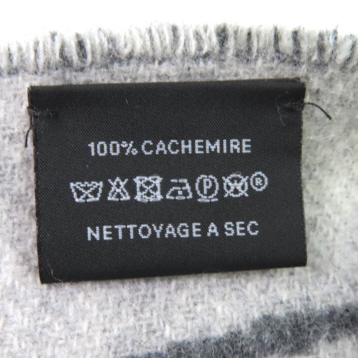 Excellent HERMES Entrlac Equestor Scarf Horse, fringe, two-tone gray cashmere