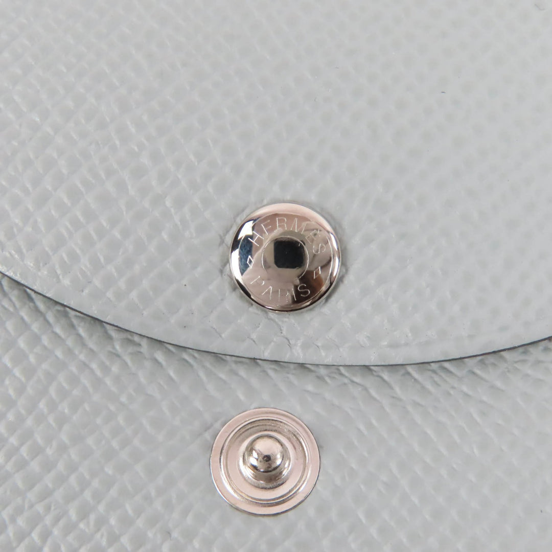Excellent HERMES Coin case Calvi duo Serie Metal Epsom Leather Women