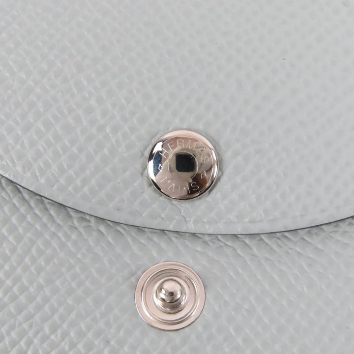 Excellent HERMES Coin case Calvi duo Serie Metal Epsom Leather Women