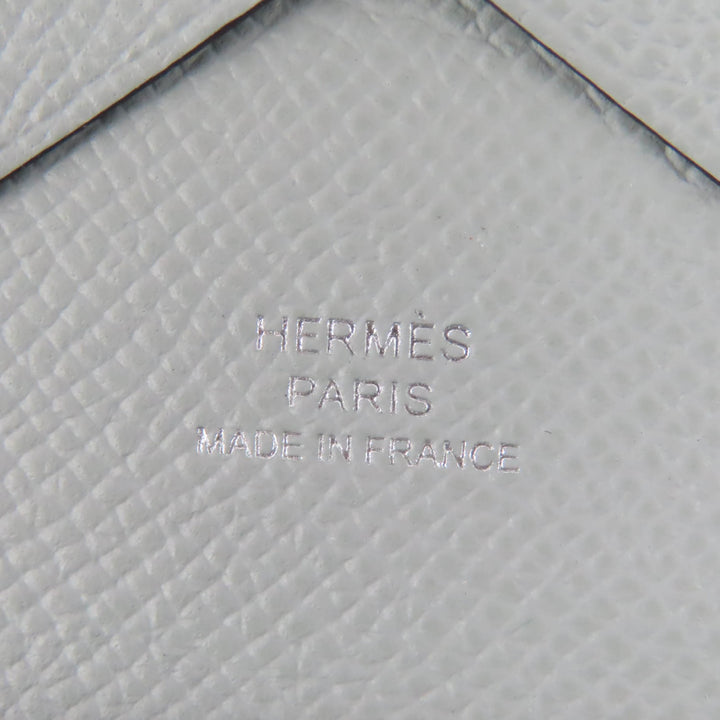 Excellent HERMES Coin case Calvi duo Serie Metal Epsom Leather Women