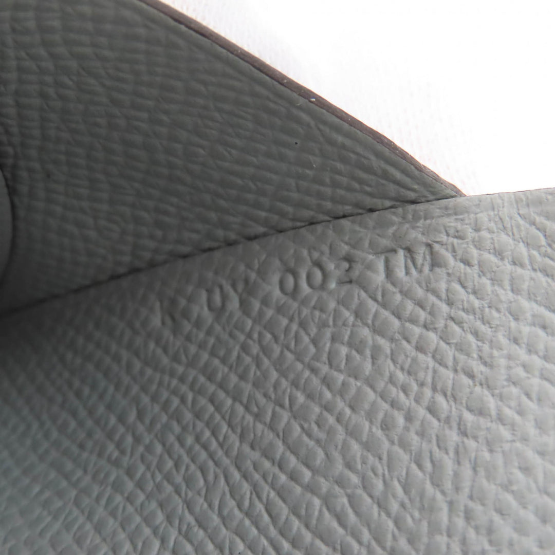 Excellent HERMES Coin case Calvi duo Serie Metal Epsom Leather Women