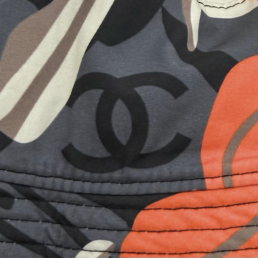 Great CHANEL Reversible COCO Mark all-over print bucket hat black M23A AP146580