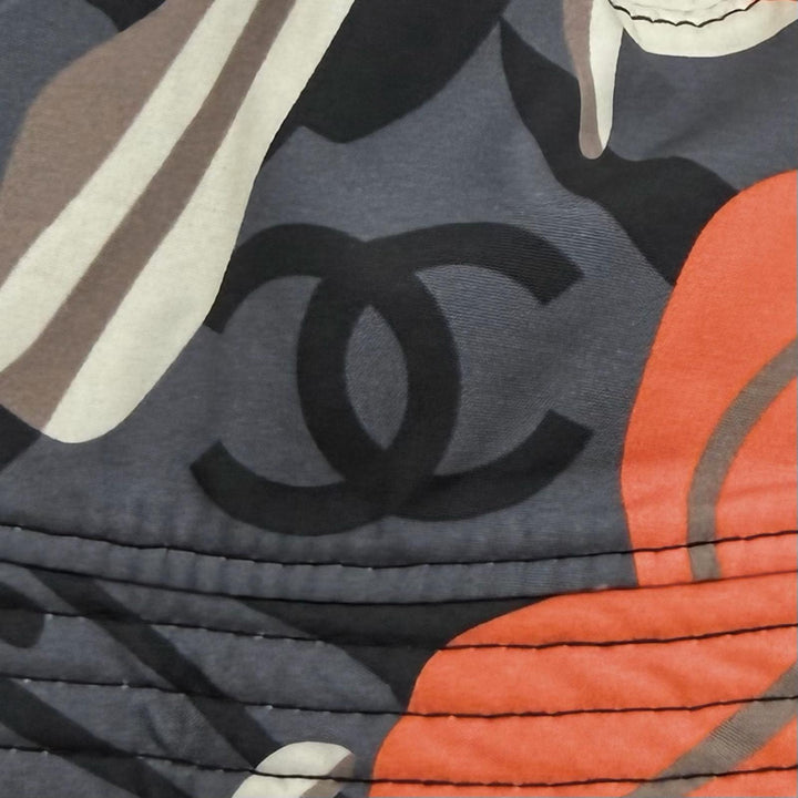 Great CHANEL Reversible COCO Mark all-over print bucket hat black M23A AP146580