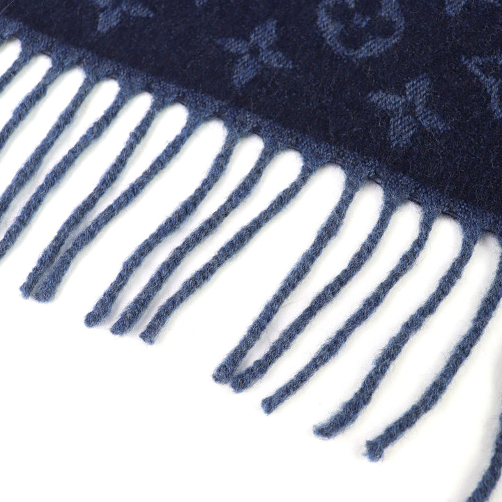 Excellent LOUIS VUITTON Scarf Escharp monogram gradient fringe cashmere M70257