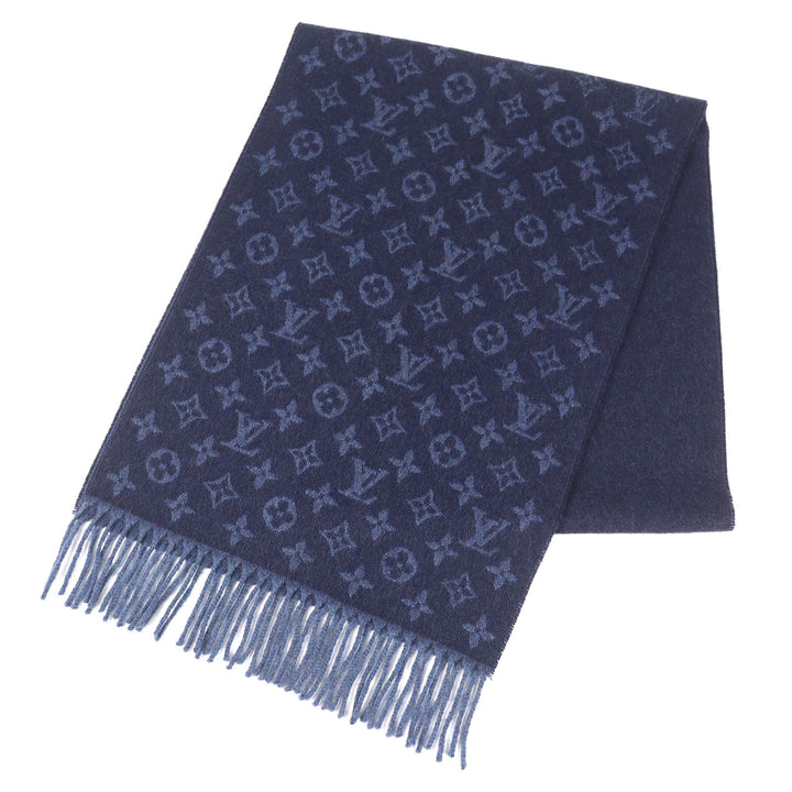Excellent LOUIS VUITTON Scarf Escharp monogram gradient fringe cashmere M70257