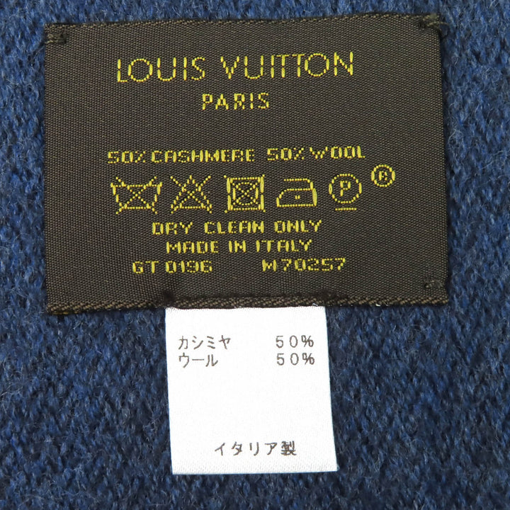 Excellent LOUIS VUITTON Scarf Escharp monogram gradient fringe cashmere M70257