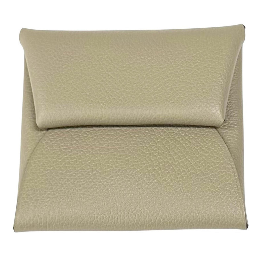 Excellent HERMES Coin case Bastia Evercolor Leather Women