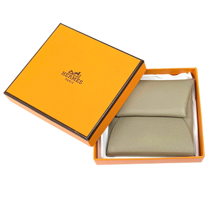 Excellent HERMES Coin case Bastia Evercolor Leather Women