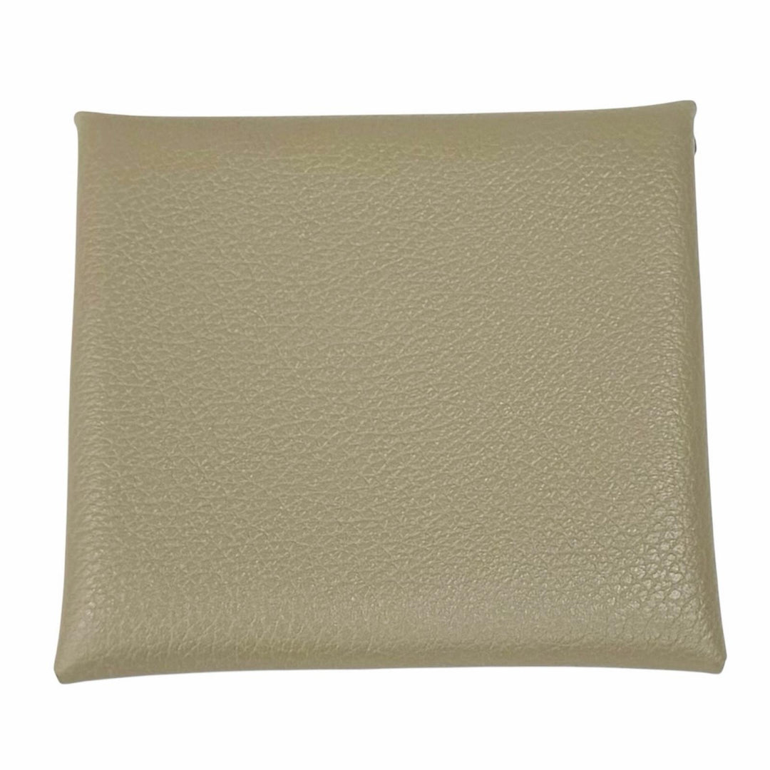Excellent HERMES Coin case Bastia Evercolor Leather Women