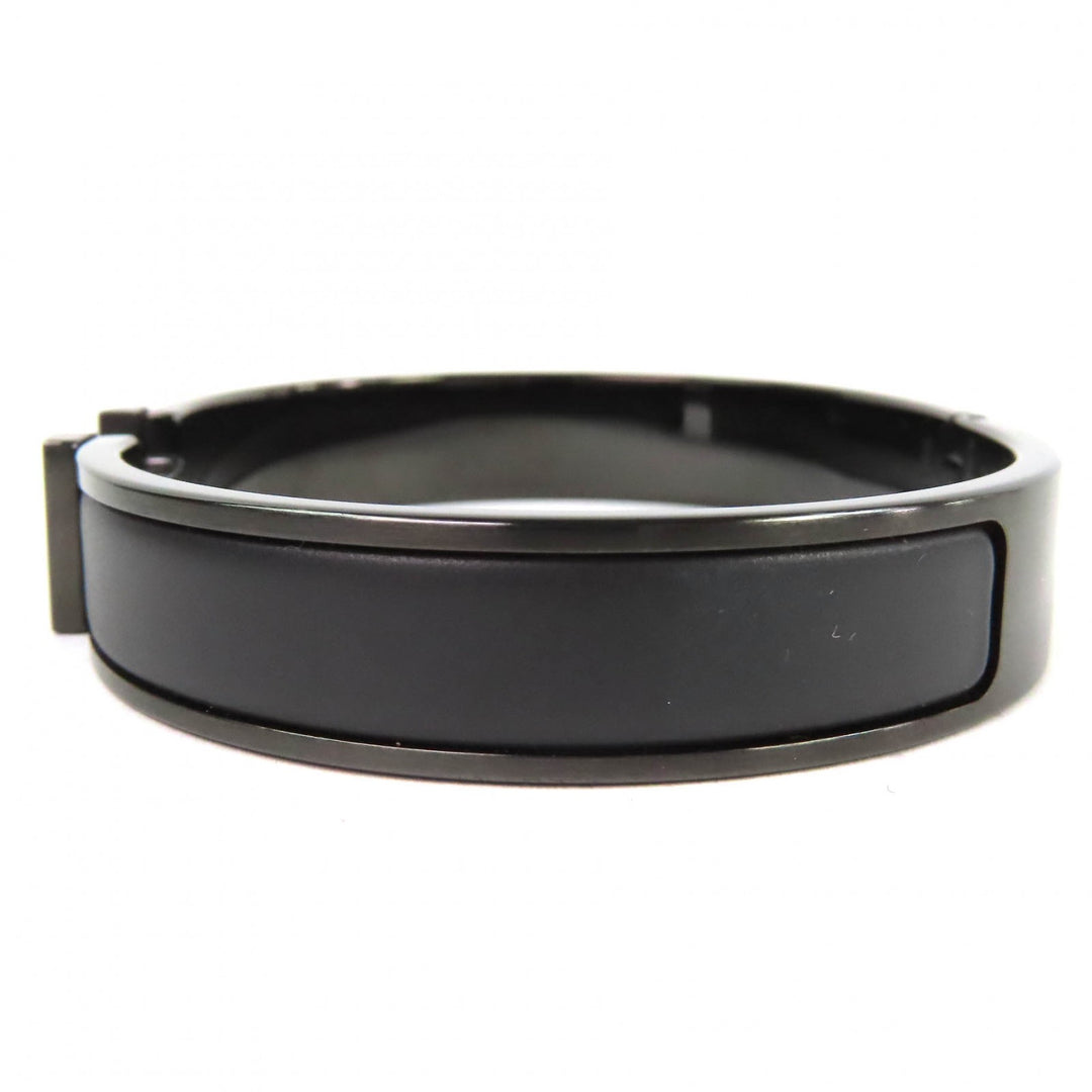 Excellent HERMES Bangle Enamel Bracelet Click HH So Black Current product black