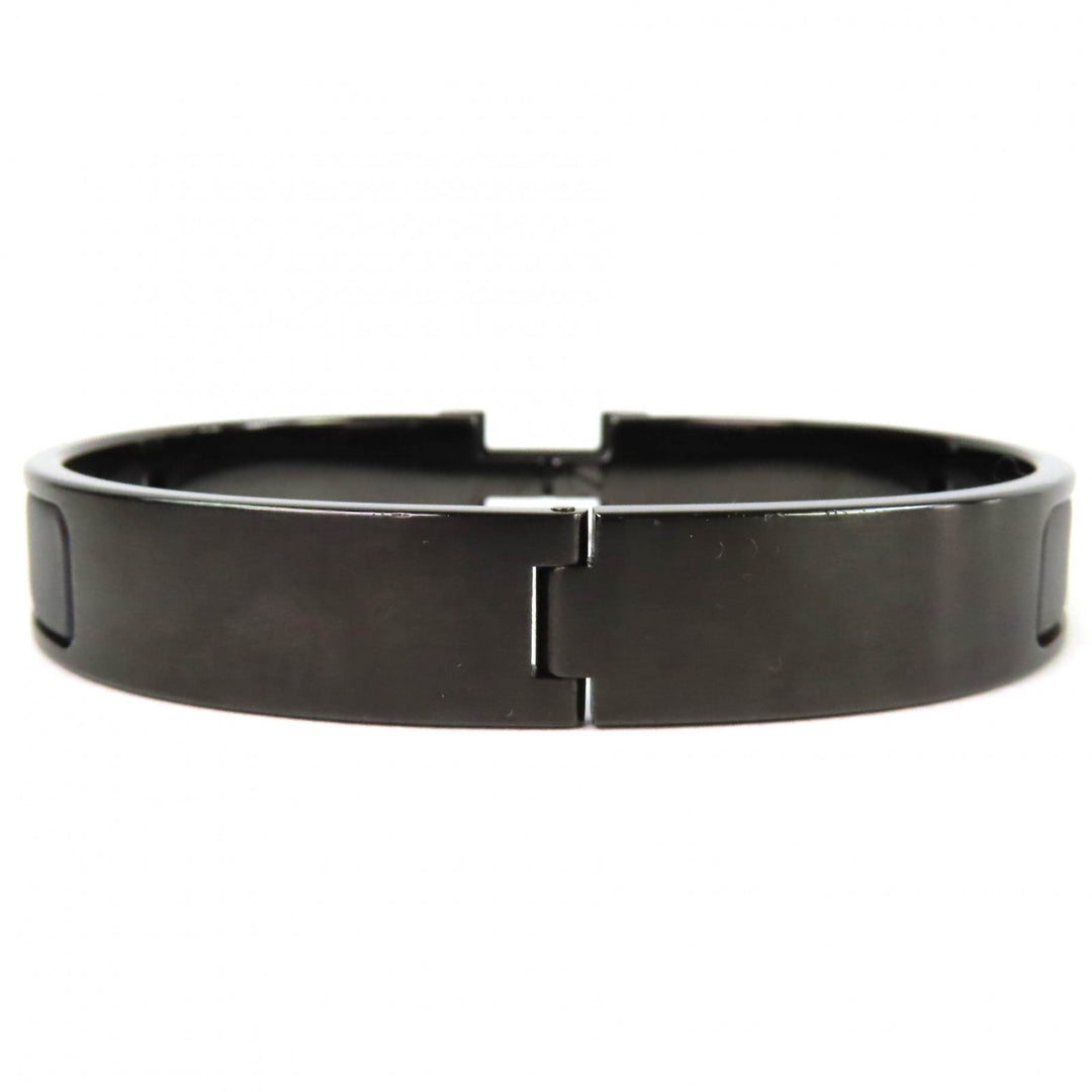 Excellent HERMES Bangle Enamel Bracelet Click HH So Black Current product black
