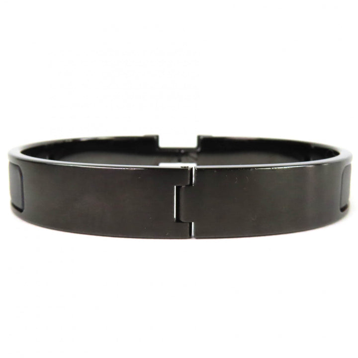 Excellent HERMES Bangle Enamel Bracelet Click HH So Black Current product black