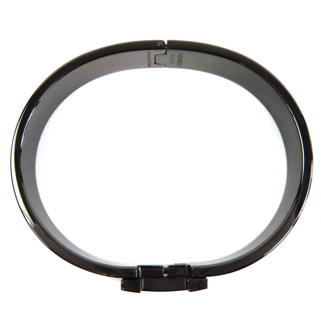 Excellent HERMES Bangle Enamel Bracelet Click HH So Black Current product black