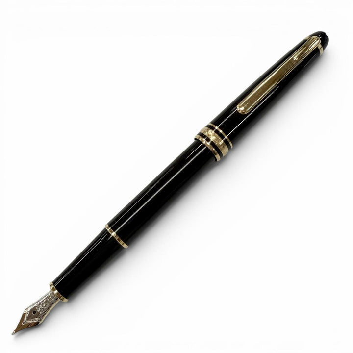 Excellent MONTBLANC fountain pen Meisterstück Classic white star black 14K mens