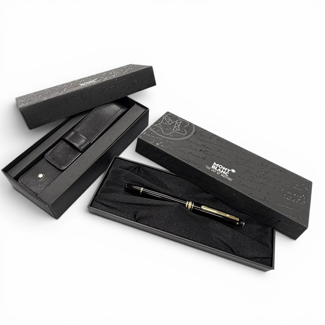 Excellent MONTBLANC fountain pen Meisterstück Classic white star black 14K mens