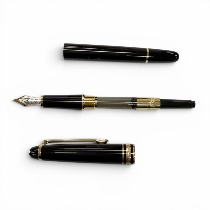 Excellent MONTBLANC fountain pen Meisterstück Classic white star black 14K mens