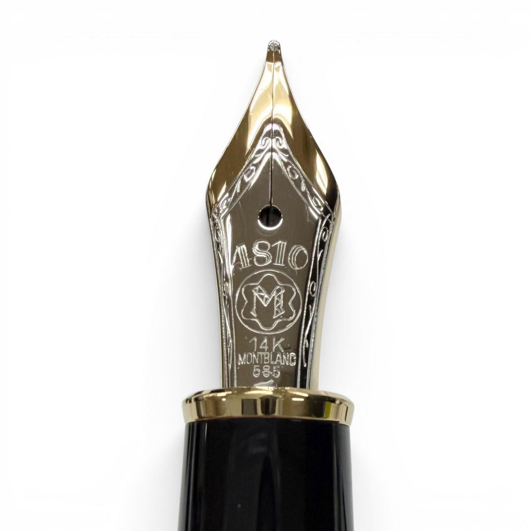 Excellent MONTBLANC fountain pen Meisterstück Classic white star black 14K mens