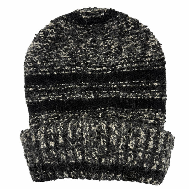Great CHANEL Knit cap Mohair blend COCO Mark Black cashmere 2 06A P29588K00205