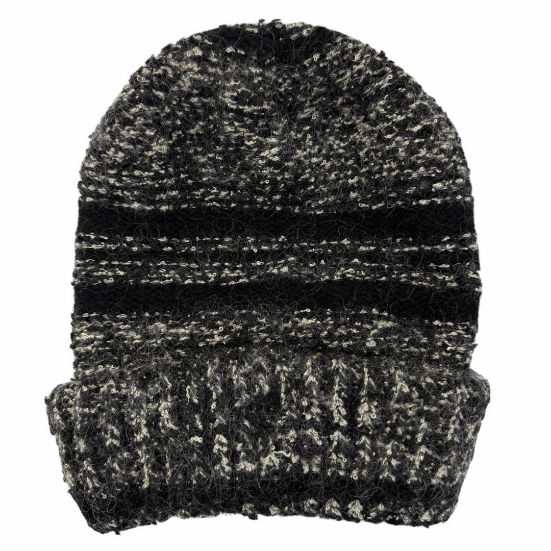 Great CHANEL Knit cap Mohair blend COCO Mark Black cashmere 2 06A P29588K00205