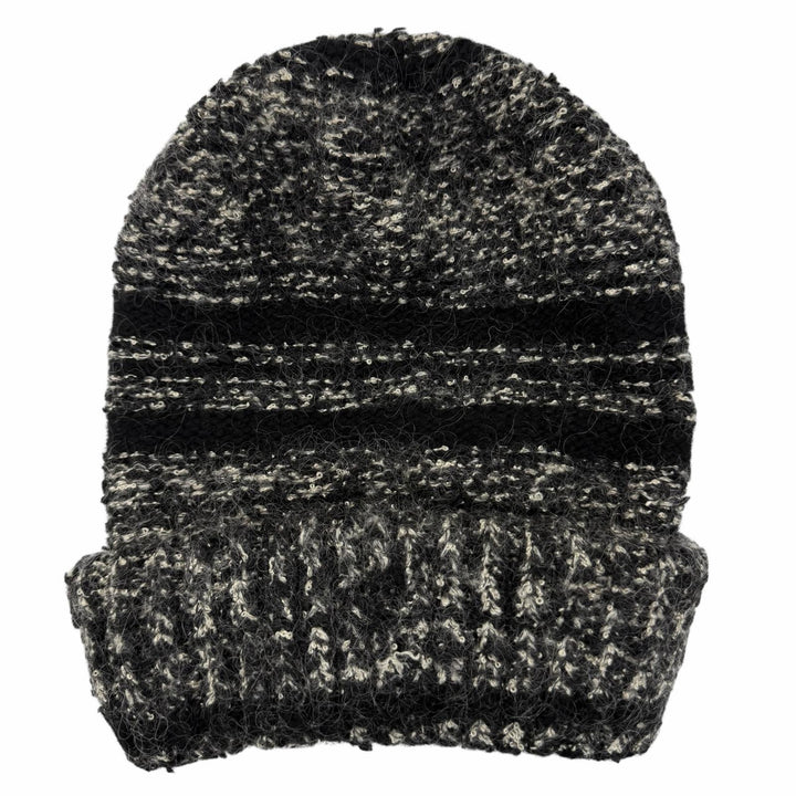 Great CHANEL Knit cap Mohair blend COCO Mark Black cashmere 2 06A P29588K00205