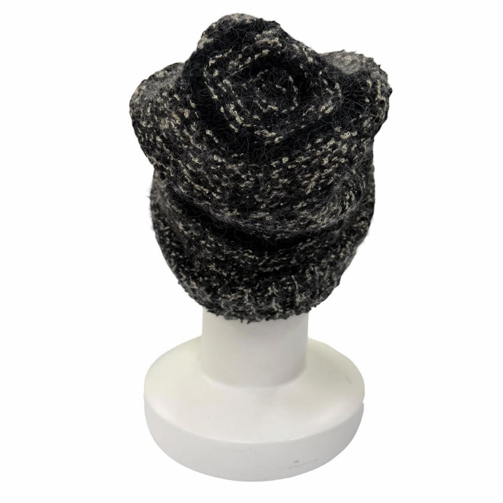 Great CHANEL Knit cap Mohair blend COCO Mark Black cashmere 2 06A P29588K00205