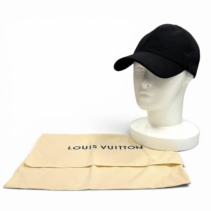 Great LOUIS VUITTON cap cap monogram essential black cotton mens S M5381M