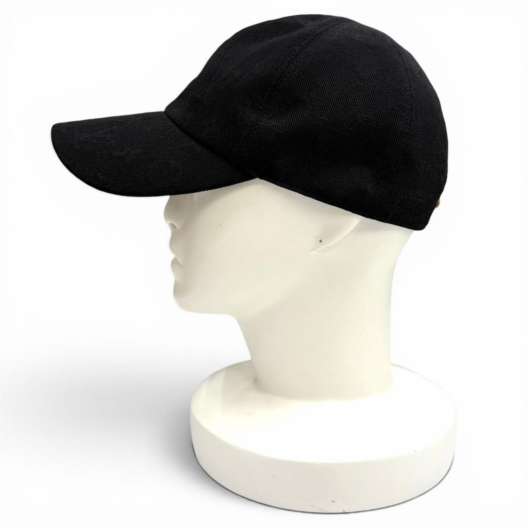 Great LOUIS VUITTON cap cap monogram essential black cotton mens S M5381M