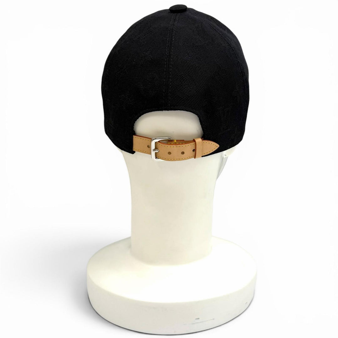 Great LOUIS VUITTON cap cap monogram essential black cotton mens S M5381M