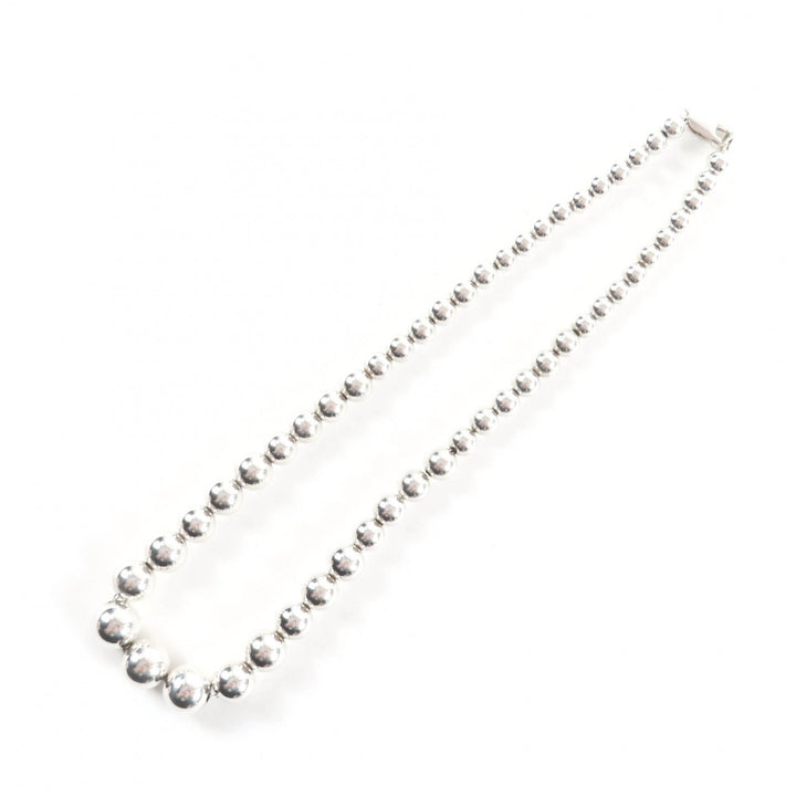 Great TIFFANY&Co. Necklace Graduated Ball Necklace Silver 925 Women
