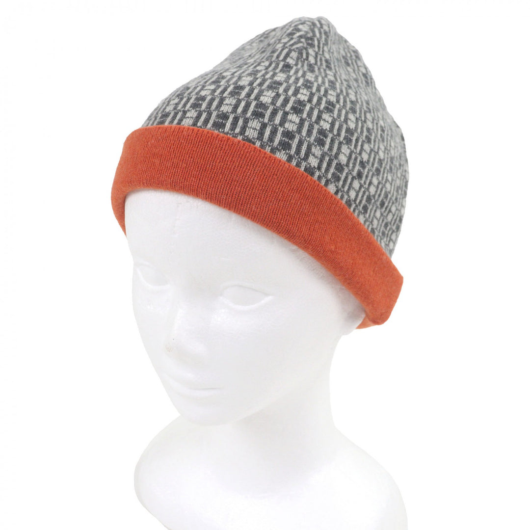Great HERMES Knit cap Margiela-era H logo all-over beanie gray mens