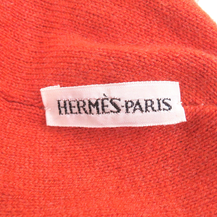 Great HERMES Knit cap Margiela-era H logo all-over beanie gray mens